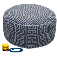 Kozyard Inflatable Stool Ottoman Used For Indoor Or Outdoor, Kids Or Adults, Camping Or Home (Abstract Square)