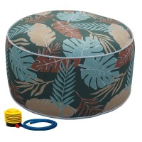 Kozyard Inflatable Stool Ottoman Used For Indoor Or Outdoor, Kids Or Adults, Camping Or Home (Leaf Pattern)