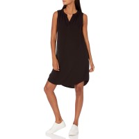 Amazon Essentials Womens Sleeveless Woven Shift Dress, Black, X-Small