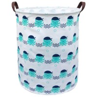 Boohit Cotton Fabric Storage Bin,Collapsible Laundry Basket-Waterproof Large Storage Baskets,Toy Organizer,Home Decor (Octopuses)