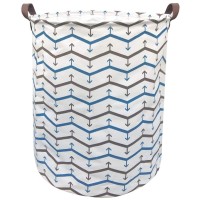 Boohit Cotton Fabric Storage Bin,Collapsible Laundry Basket-Waterproof Large Storage Baskets,Toy Organizer,Home Decor (W Arrows)
