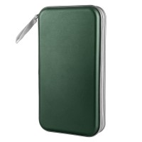 Siveit Cd Case Holder, 80 Capacity Cd/Dvd Case Holders Wallet Hard Plastic Cd Dvd Disc Cases Storage Binder For Car Home Office Travel (Dark Green)