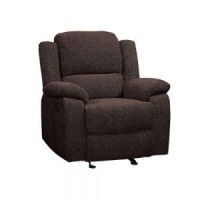 Acme Madden Chenille Upholstered Glide Recliner In Brown