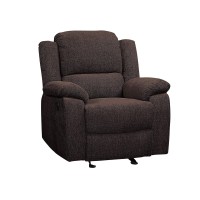 Acme Madden Chenille Upholstered Glide Recliner In Brown