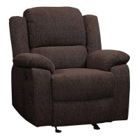 Acme Madden Chenille Upholstered Glide Recliner In Brown