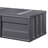 Benjara Industrial Style Metal Cargo Coffee Table With Openable Door, Gray