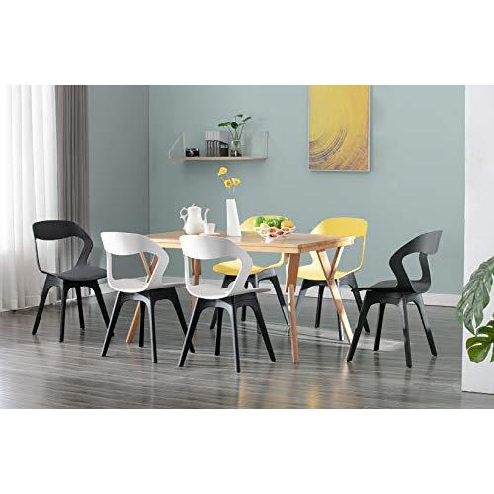 Porthos Home Maida Kitchen Chairs Set Of 2 With Ergonomic Open Back Design And Sturdy Pvc Structure (Stackable Armless Design For Cozy Dining Rooms And Kitchens)