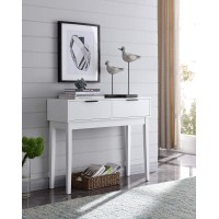 Kings Brand Furniture - Atmore Modern Console Sofa Entry Table With 2 Storage Drawers, White