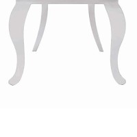 Benjara Metal Armless Dining Chair With Oval Padded Back, Set Of 2, White And Silver