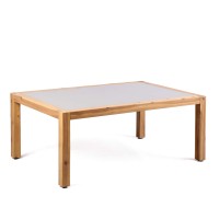 Armen Living Lcsicowdtk Sienna Outdoor Coffee Table Finish And Concrete Top, Teak/Gray