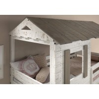 Acme Furniture Darlene Farmhouse Wood Twin Over Twin Bunk Bed In Rustic White