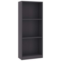 Vidaxl 3-Tier Book Cabinet Gray 15.7X9.4X42.5 Engineered Wood