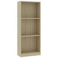 Vidaxl 3-Tier Book Cabinet Sonoma Oak 15.7X9.4X42.5 Engineered Wood
