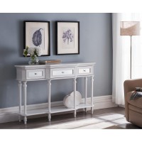Kings Grand Furniture - Narod Console Sofa Table With Storage Drawers And Shelf For Entryway, White