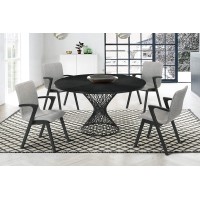 Armen Living Cirque Varde 5 Piece Black Dining Set, Grey