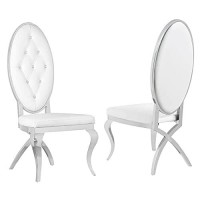 Best Quality Furniture Dining Chairs, White Faux Leather