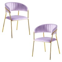 Best Master Furniture Tracy Modern Dining Chair, Set Of 2, Lavender