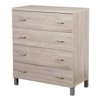 Os Home And Office Furniture Model Four Drawer Chest, Contemporary Crosshatched Sandy Birch Laminate