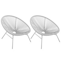 Cosmoliving By Cosmopolitan , Avo Collection, Indoor/Outdoor Modern Xl, 2-Pack, Light Gray Lounge Chair