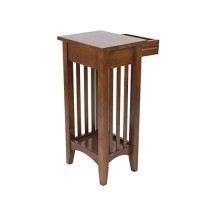 Benjara Wooden Pedestal Stand With 1 Drawer And Open Bottom Shelf, Brown