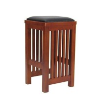 Benjara Faux Leather Upholstered Wooden Backless Barstool, Brown
