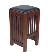 Benjara Faux Leather Upholstered Wooden Backless Barstool, Brown
