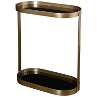 Uttermost Adia 23 Wide Black Glass Side Table