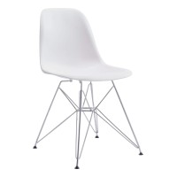 Homeroots 185 X 22 X 323 White, Polypropylene, Chromed Steel, Dining Chair