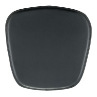 Homeroots 17 X 17 X 0.5 Black Leatherette Chair Cushion