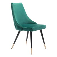 Homeroots 205 X 246 X 348 Green, Velvet, Stainless Steel, Dining Chair - Set Of 2