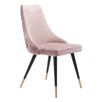 Homeroots 205 X 246 X 348 Pink, Velvet, Stainless Steel, Dining Chair - Set Of 2