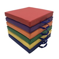 Factory Direct Partners 12228-As Softscape 15 Square Floor Cushions With Handles, 2 Thick Deluxe Foam (6-Piece) - Assorted