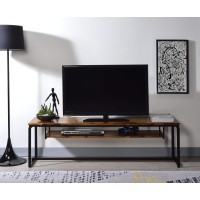Acme Kersey Wooden Top Tv Stand With 1 Shelf In Oak And Black