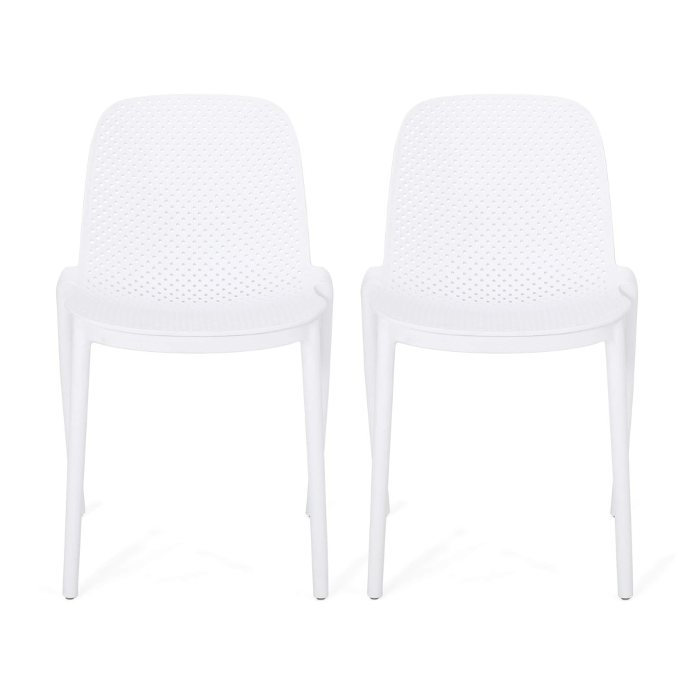 Christopher Knight Home 312243 Raevyn Outdoor Dining Chair (Set Of 2), White