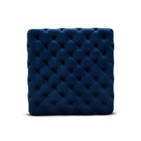 Baxton Studio Verene Glam And Luxe Royal Blue Velvet Fabric Upholstered Gold Finished Square Cocktail Ottoman