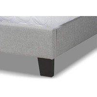 Wholesale Interiors Baxton Studio Ramon Full Size Gray Linen Panel Bed With Nailhead Trim