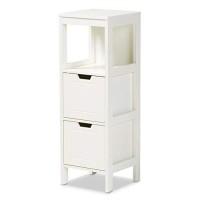 Baxton Studio Reuben Cottage And Farmhouse White Finished 2-Drawer Wood Storage Cabinet