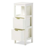 Baxton Studio Reuben Cottage And Farmhouse White Finished 2-Drawer Wood Storage Cabinet