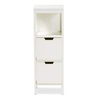 Baxton Studio Reuben Cottage And Farmhouse White Finished 2-Drawer Wood Storage Cabinet