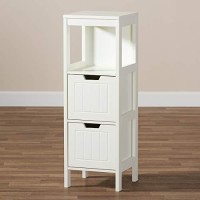 Baxton Studio Reuben Cottage And Farmhouse White Finished 2-Drawer Wood Storage Cabinet