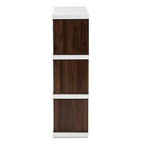 Baxton Studio Rune Modern And Contemporary Two-Tone White And Walnut Brown Finished 2-Drawer Bookcase