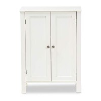 Baxton Studio Thelma Cottage And Farmhouse White Finished 2-Door Wood Multipurpose Storage Cabinet