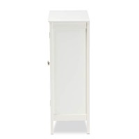 Baxton Studio Thelma Cottage And Farmhouse White Finished 2-Door Wood Multipurpose Storage Cabinet