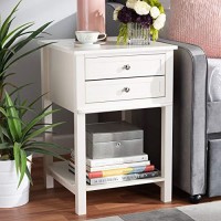 Baxton Studio Willow Modern Transitional White Finished 2-Drawer Wood Nightstand