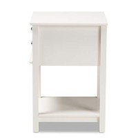 Baxton Studio Willow Modern Transitional White Finished 2-Drawer Wood Nightstand