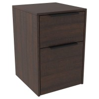 Benjara Two Tone Wooden Cabinet With 2 File Drawers, Brown