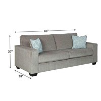 Benjara Fabric Upholstered Queen Size Sofa Sleeper With Tapered Block Legs, Gray