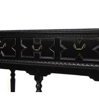 Benjara 3 Drawer Console Table With X Shaped Design And Bun Feet, Black