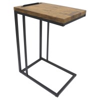 Ehemco Slide Under Sofa C Shaped Table End Table Side Table With Coffee Top
