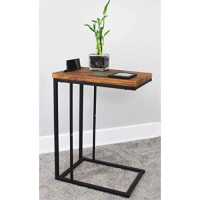 Ehemco Slide Under Sofa C Shaped Table End Table Side Table With Coffee Top